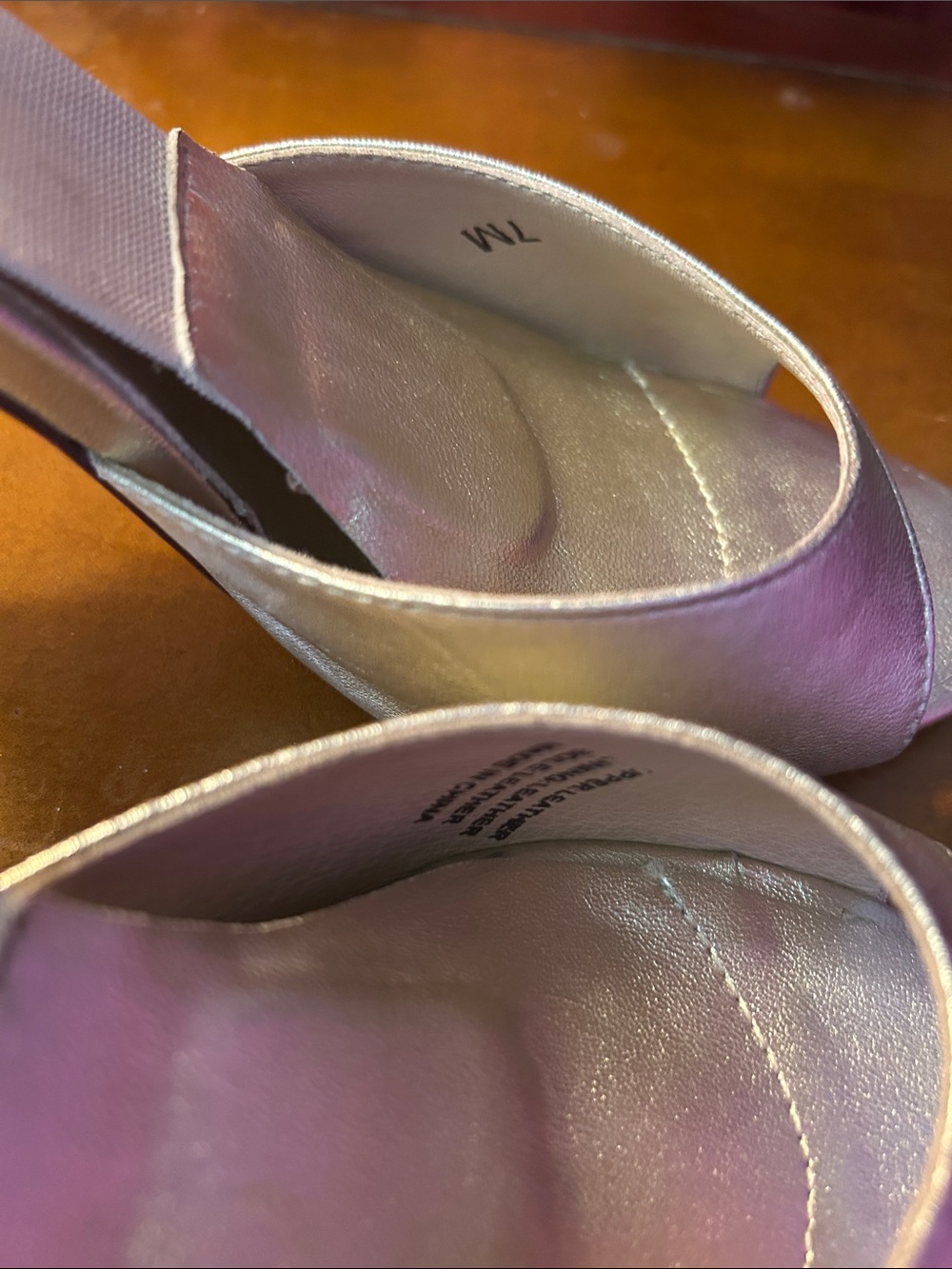 Re-Mix Vintage Shoes Pearl Gold Springolators High Heels Mules 7 - Picture 3 of 5